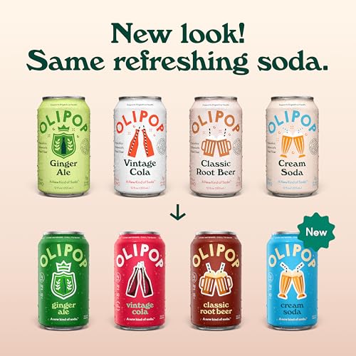 OLIPOP Prebiotic Soda with 6g Fiber, 12 oz, 12 Pack