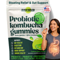 BoochBod - Probiotic Kombucha Gummy - Prebiotics, Probiotics, Postbiotics, Fiber Supplement, Slippery Elm, Dandelion Root, MCT Oil, for Bloating, Gut Health - Probiotics for Women and Men