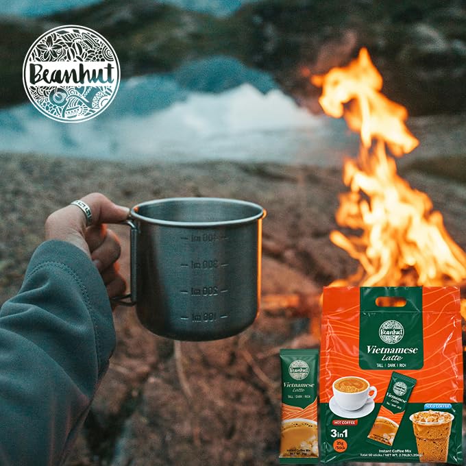 Beanhut's Vietnamese Latte, Instant Coffee Mix, 3 in 1 Coffee Mix, 25g x 50 sticks(2.75 lb)