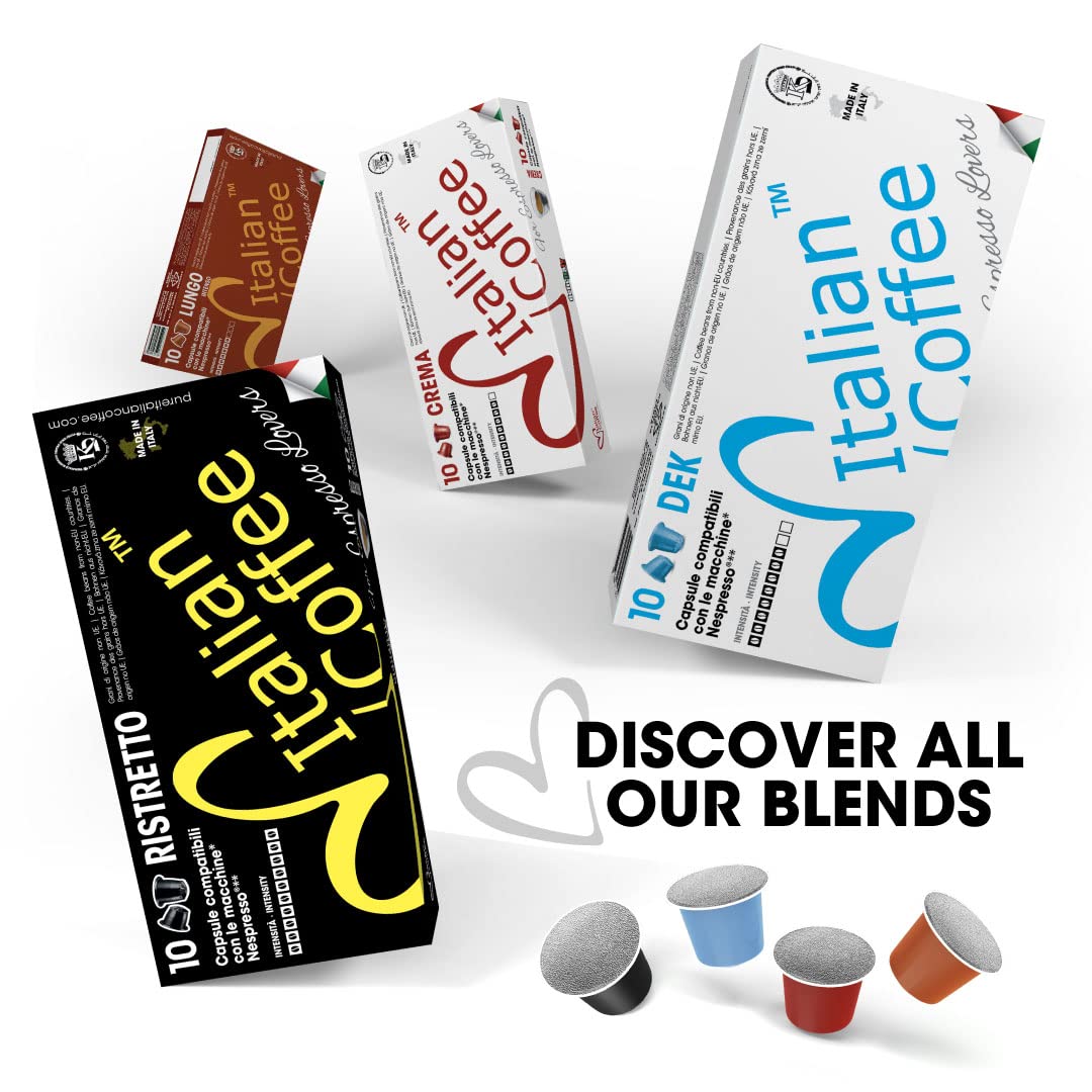 Italian Coffee for Espresso Lovers capsules compatible with Nespresso Original Line machines