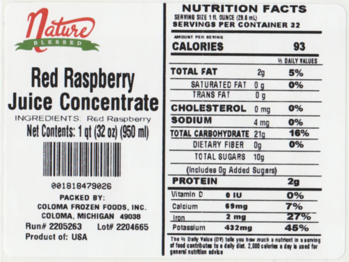 Nature Blessed 100% Red Raspberry Juice Concentrate 4-Pack
