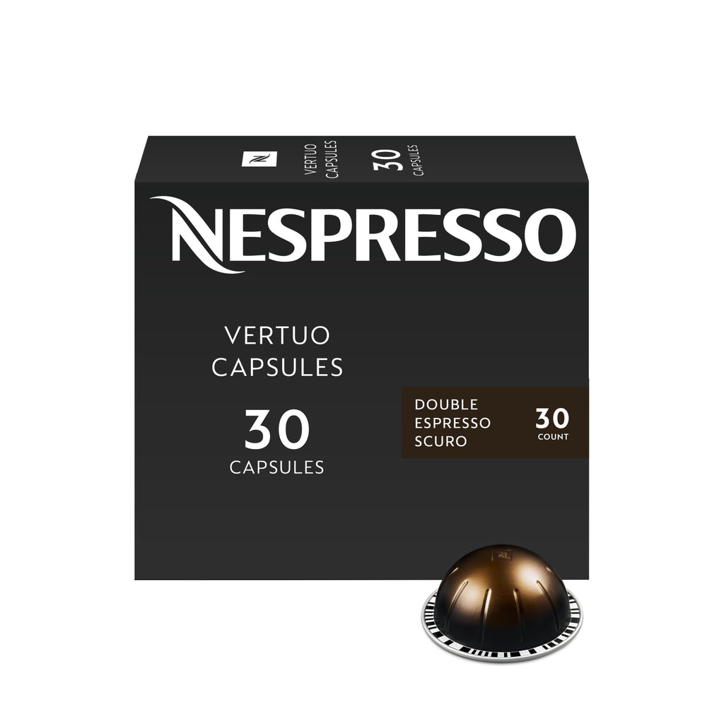 Nespresso Vertuo, Double Espresso Scuro, Dark Roast, 30-Count Espresso Pods