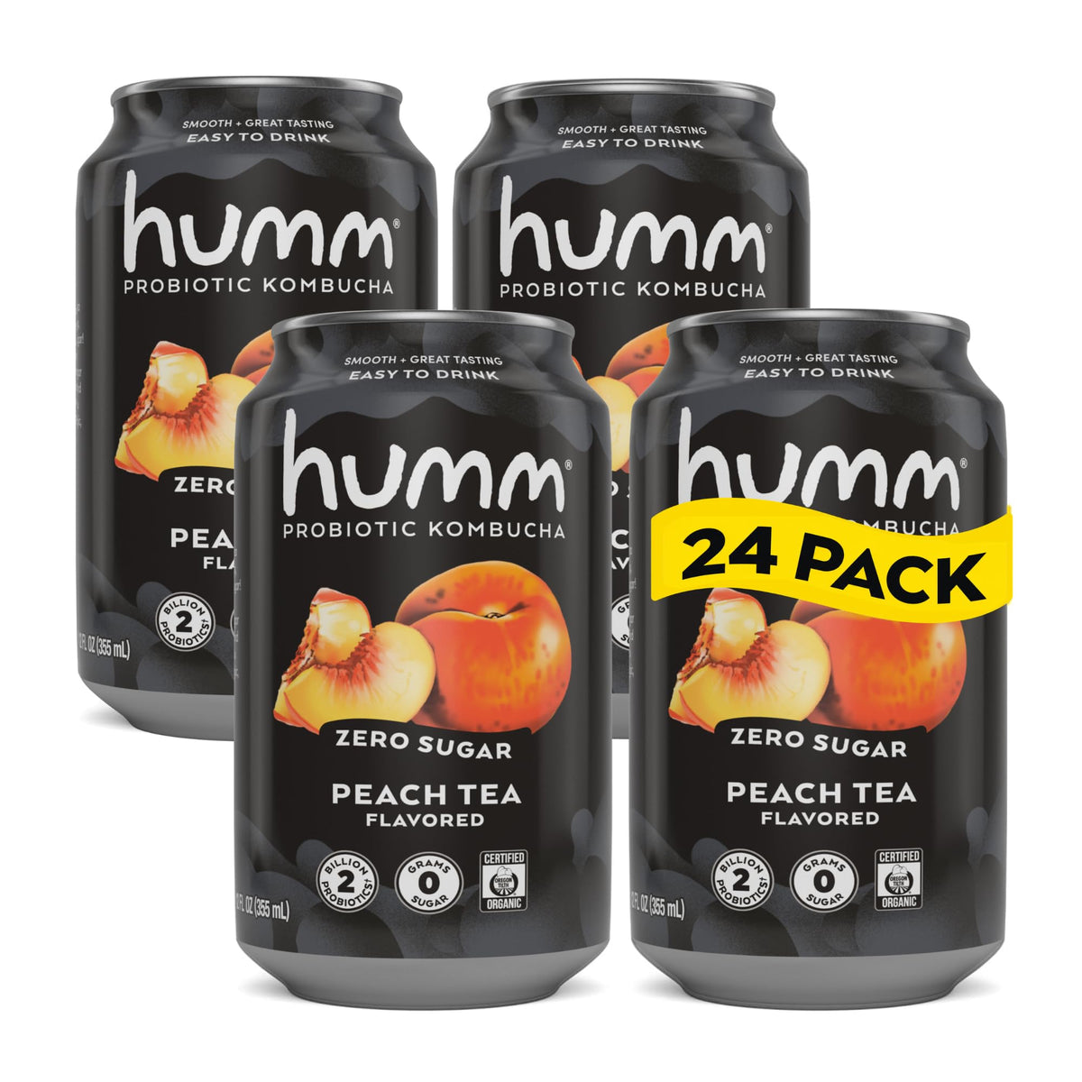 Humm Zero Sugar Probiotic Kombucha 12 oz Cans