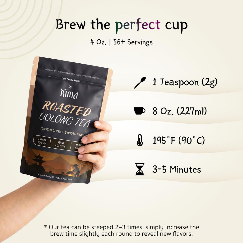 RIMA Organic Loose Leaf Tea, 100% Premium Natural Unsweetened Whole Leaves Tea for Weight Loss, Authentic & Smooth Flavor Aromatic Blend for Hot or Iced Brew