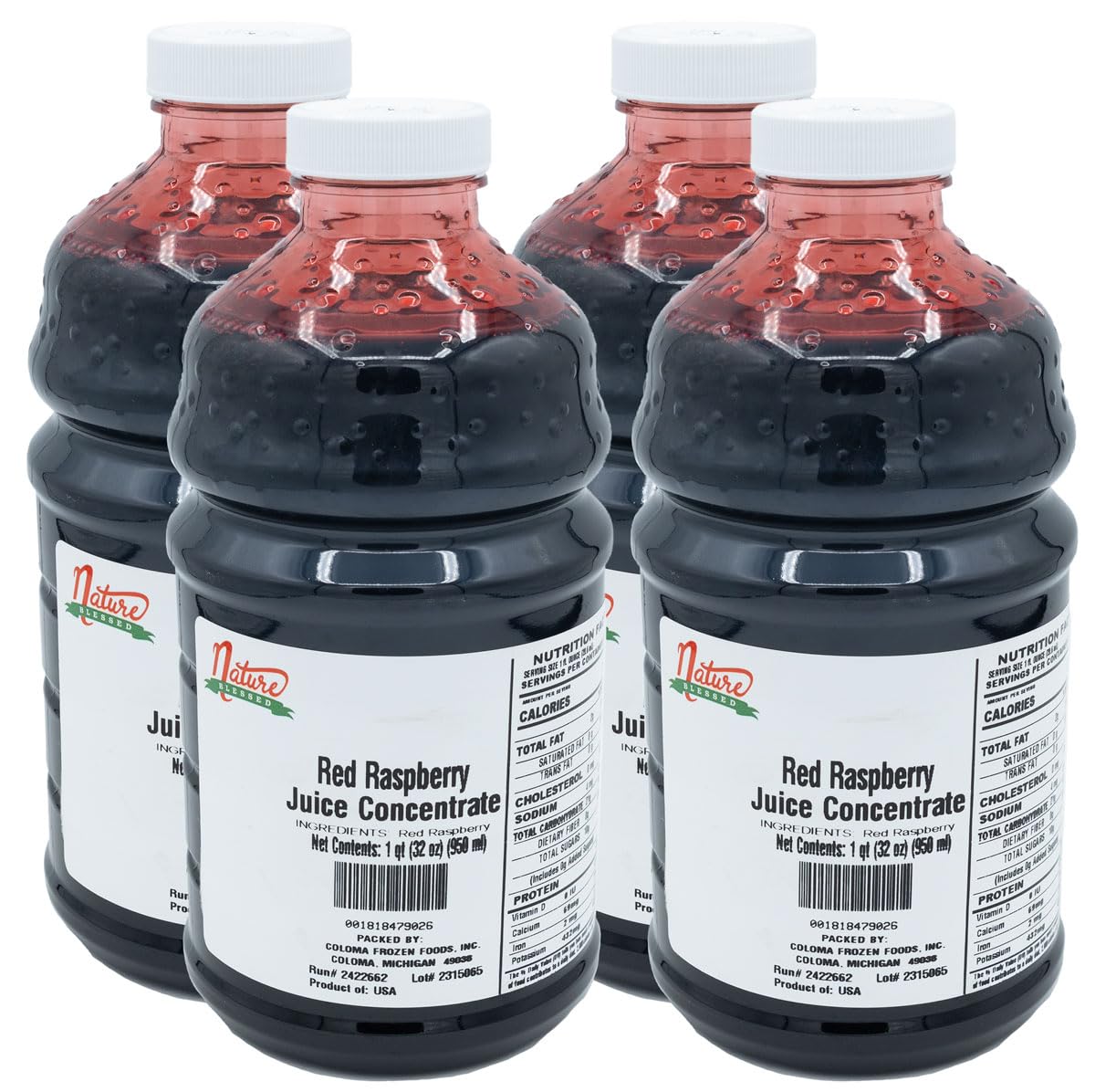 Nature Blessed 100% Red Raspberry Juice Concentrate 4-Pack