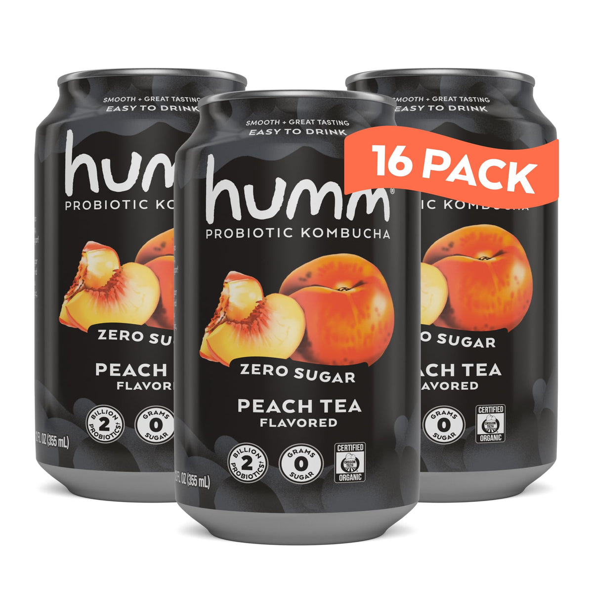 Humm Zero Sugar Probiotic Kombucha 12 oz Cans