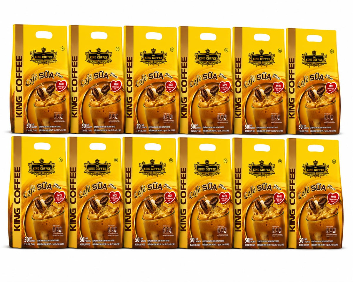 TNI King Coffee Instant Iced Milk Plus Vietnamese Cafe Sua Bag 50 Sachets Case of 12 Bags
