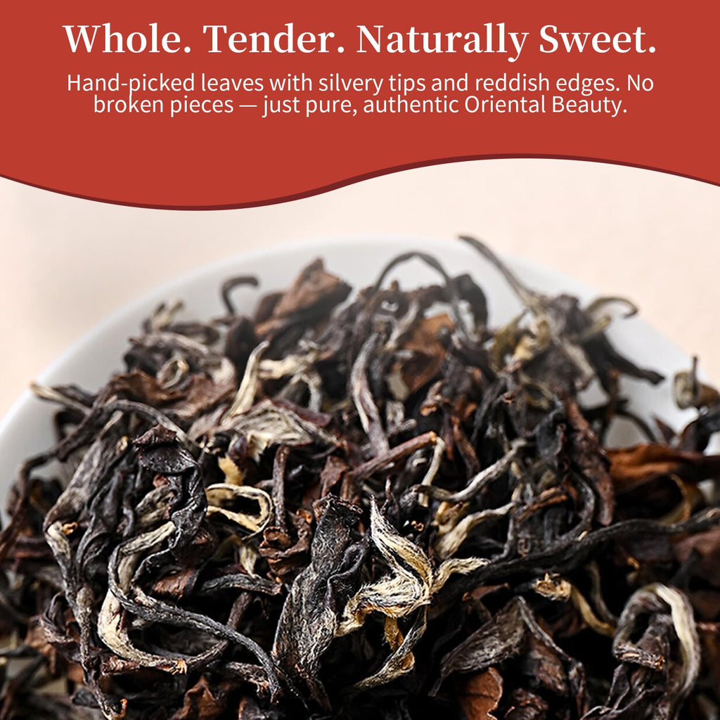 Yuexi Taiwan Oriental Beauty Oolong Tea 100g/3.5oz, White Oolong Loose Leaf with Natural Honey Floral Taste, 125 Cups Hand Harvested & Slow Charcoal Roasted High Mountain Tea, 东方美人 台湾高山茶 顺滑蜜香