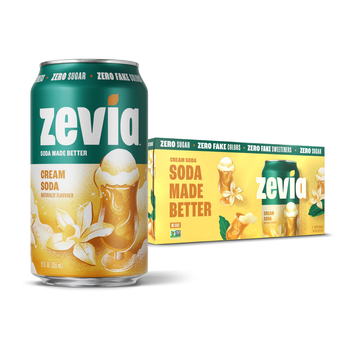 Zevia Zero Calorie Cola Soda with Natural Flavors