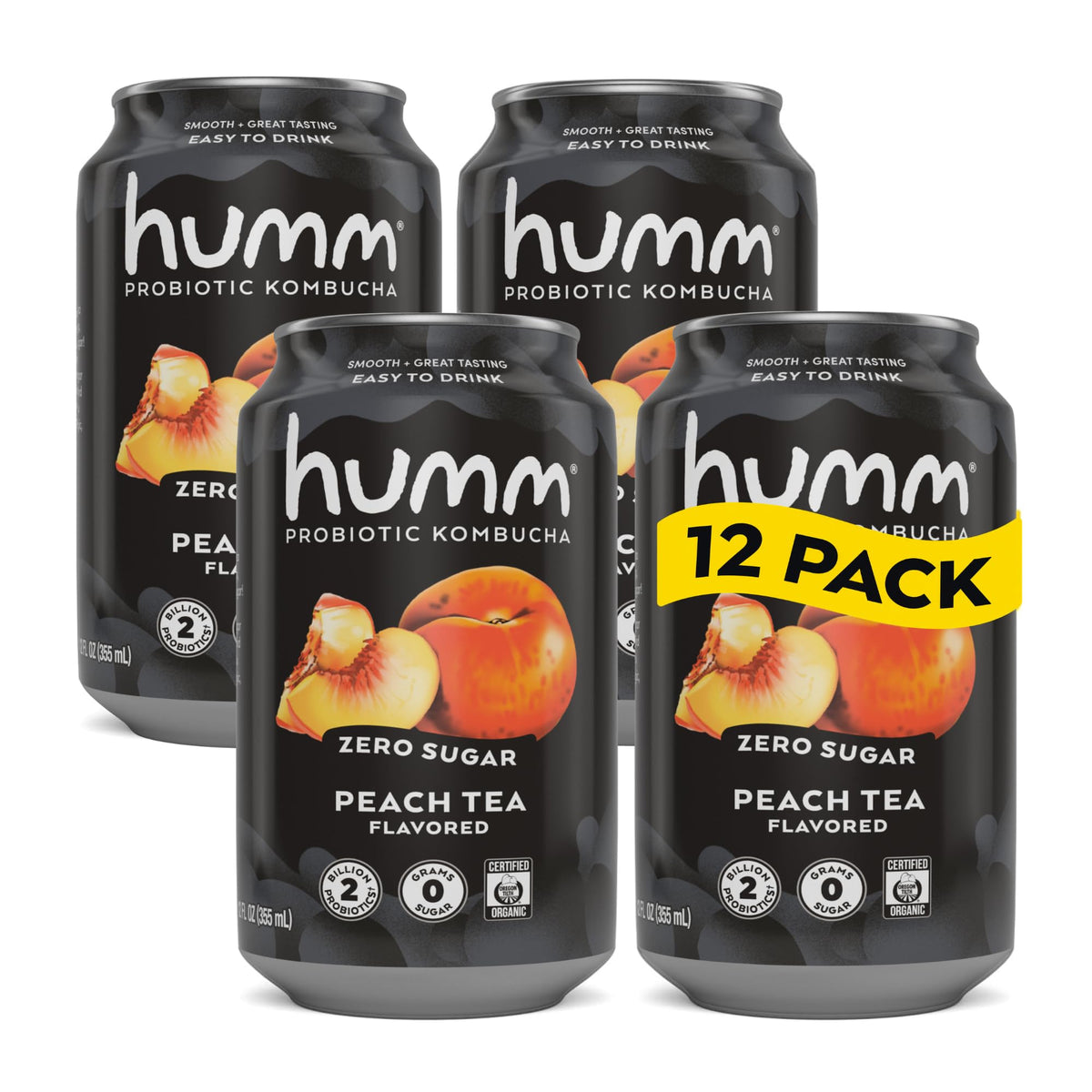 Humm Zero Sugar Probiotic Kombucha 12 oz Cans
