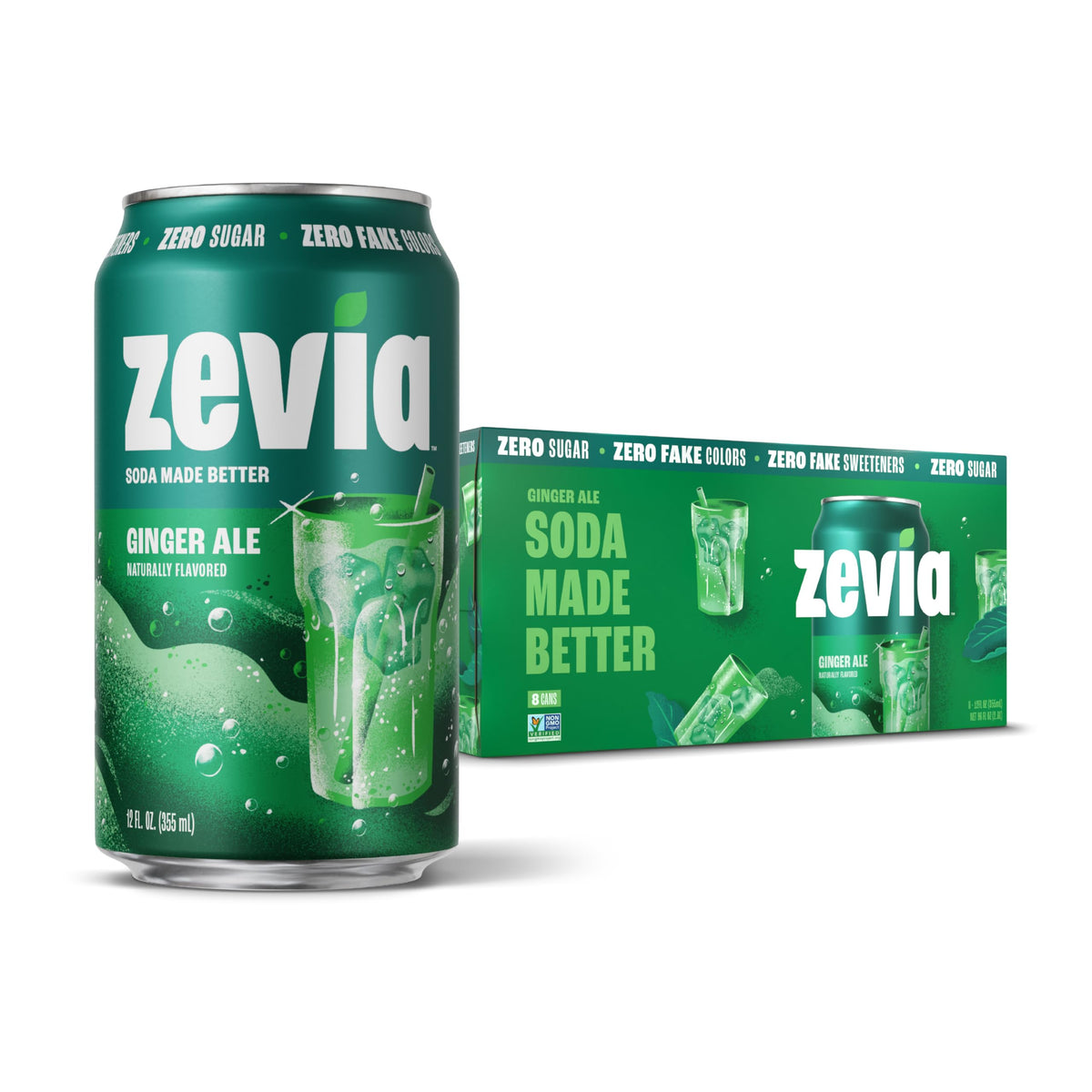 Zevia Zero Calorie Cola Soda with Natural Flavors