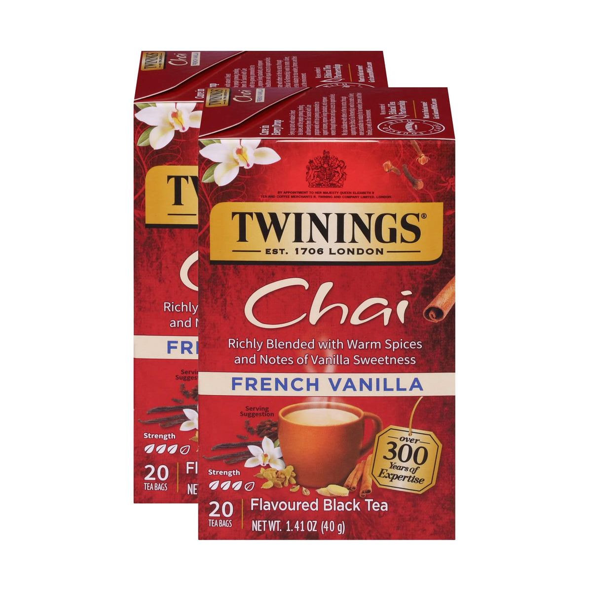 Twinings English Breakfast Black Tea Individually Wrapped Bags, 20 Count (Pack of 1), Flavourful, Robust, Caffeinated, Enjoy Hot or Iced, 20 Teabags
