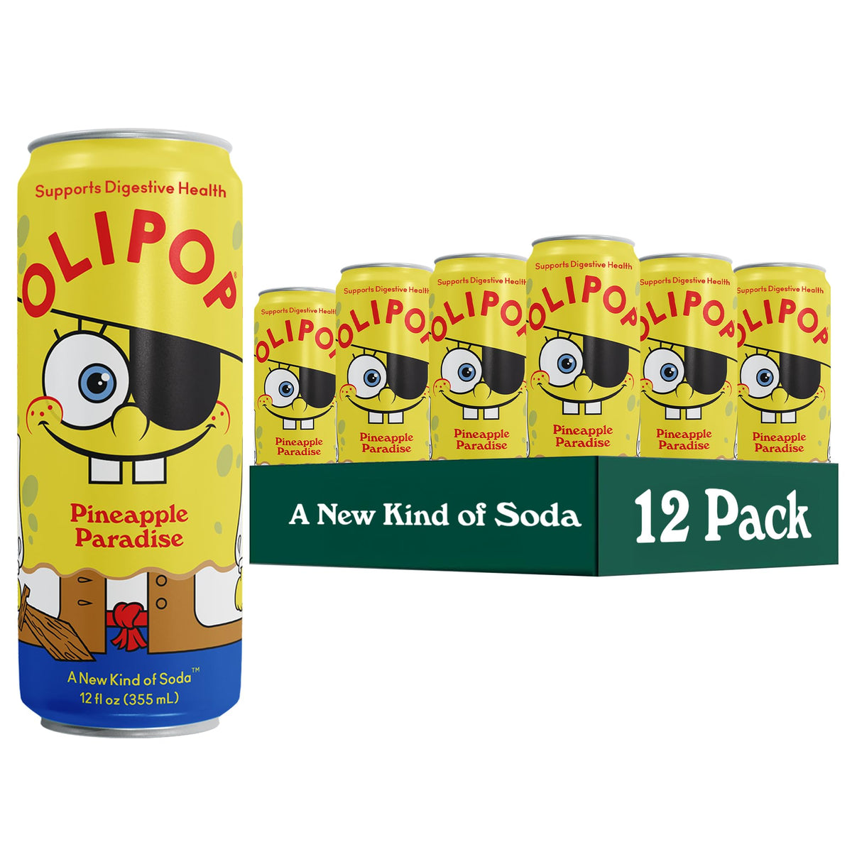 OLIPOP Prebiotic Soda with 6g Fiber, 12 oz, 12 Pack