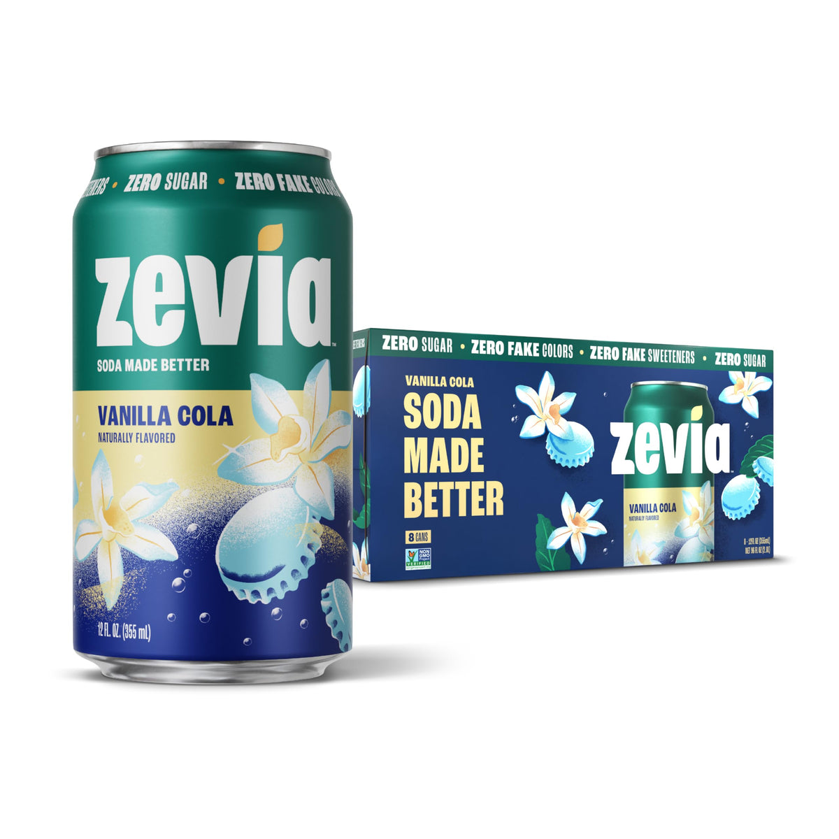 Zevia Zero Calorie Cola Soda with Natural Flavors