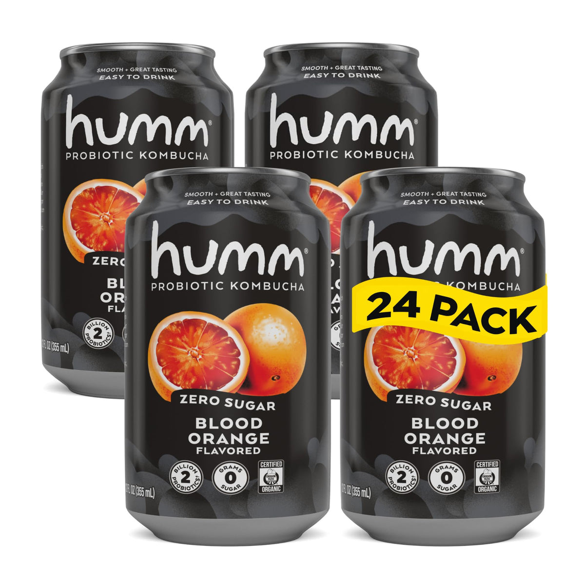 Humm Zero Sugar Probiotic Kombucha 12 oz Cans