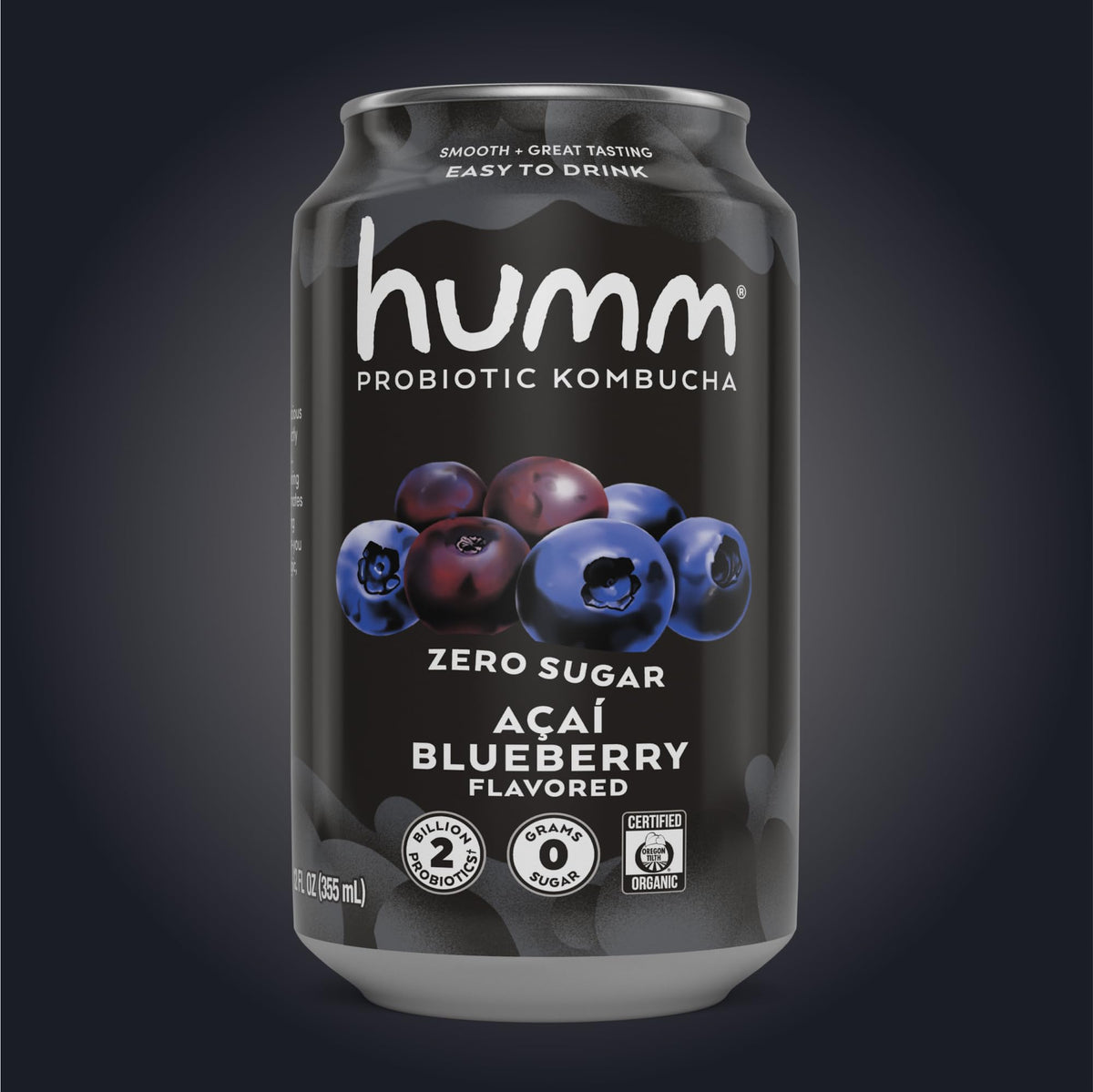 Humm Probiotic Kombucha Zero Sugar, No Refrigeration Needed, Keto Friendly, Organic, Vegan, Gluten Free, 12 oz Cans