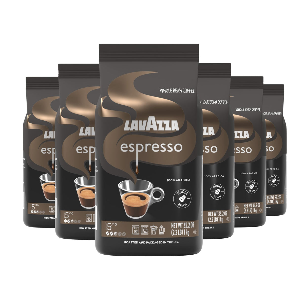 Whole Bean Caffeine Crema e Aroma Packet Espresso