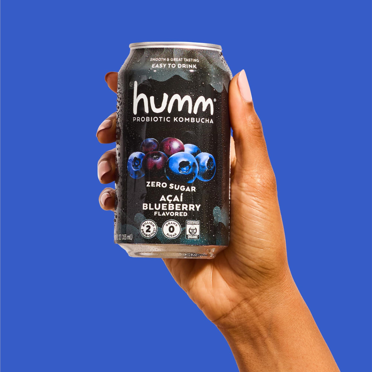 Humm Probiotic Kombucha Zero Sugar, No Refrigeration Needed, Keto Friendly, Organic, Vegan, Gluten Free, 12 oz Cans