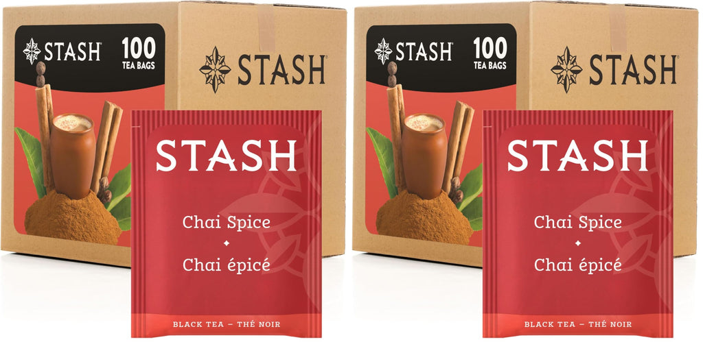 STASH Chai Spice Black Tea, 100 Bags Bulk Pack, Caffeinated