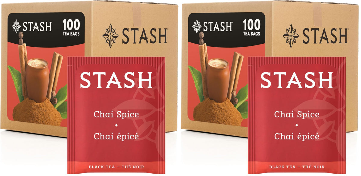 STASH Chai Spice Black Tea, 100 Bags Bulk Pack, Caffeinated