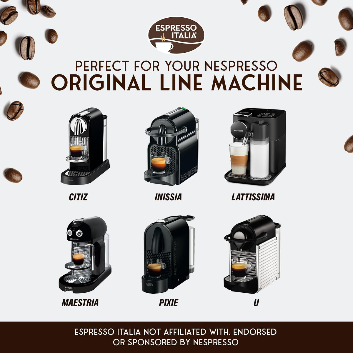Espresso Italia Italian Coffee Pods compatible with Nespresso Original Line Machines, BPA-Free Capsules Made in Italy