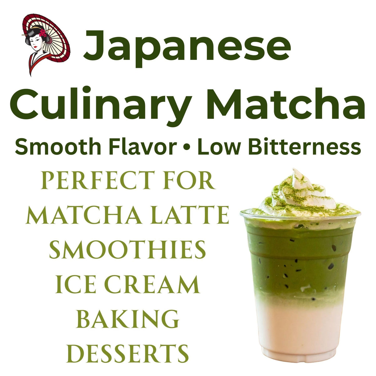 Japanese Culinary Matcha Powder – Bulk Matcha for Latte, Smoothies & Baking – Smooth Flavor, Low Bitterness – Product of Yame Japan – 1kg / 20kg Bag