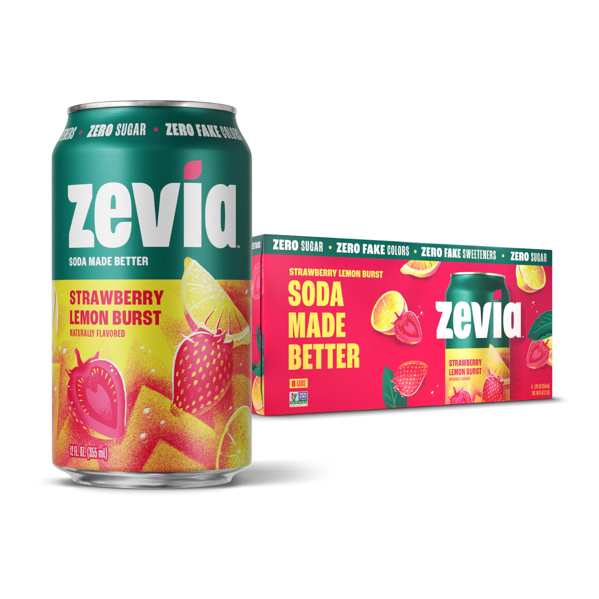 Zevia Zero Calorie Cola Soda with Natural Flavors