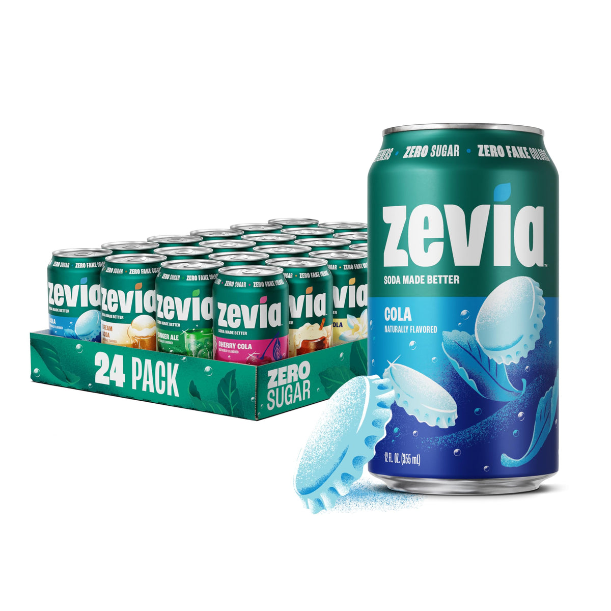 Zevia Zero Calorie Vanilla Cola Soda with Natural Flavors