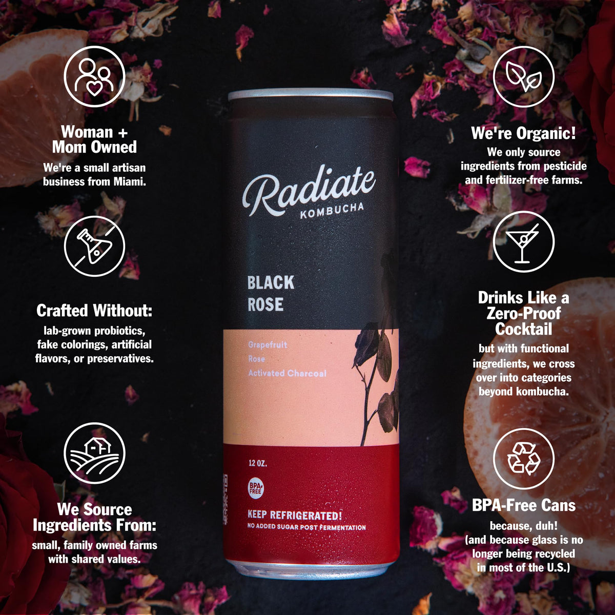 Radiate Kombucha Organic Raw Kombucha Drink