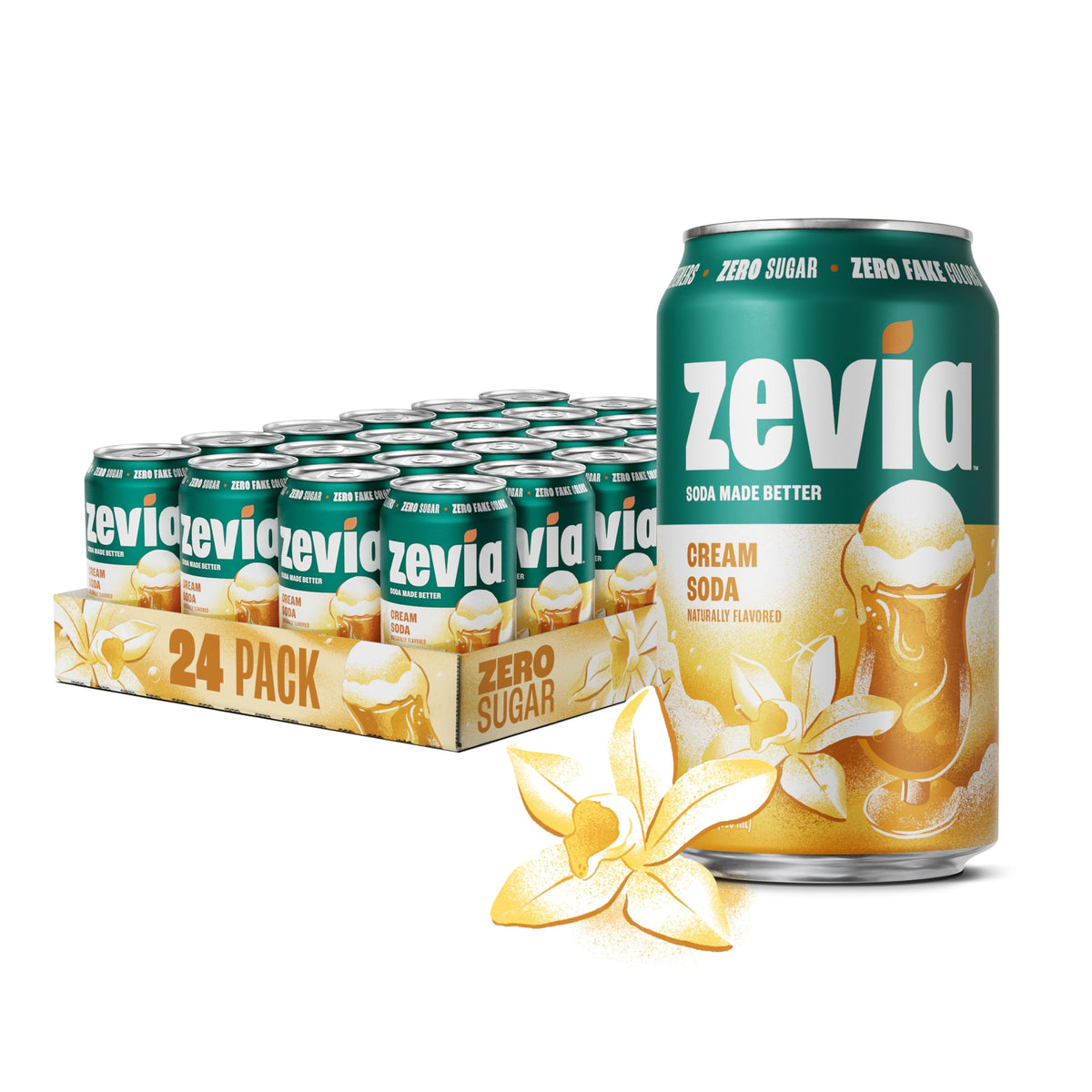 Zevia Zero Calorie Vanilla Cola Soda with Natural Flavors
