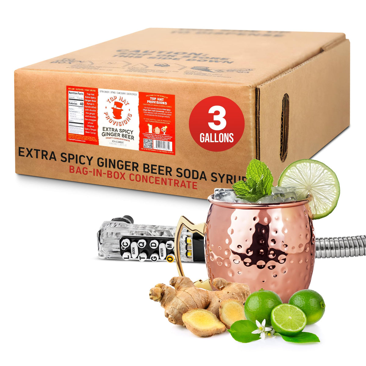 Top Hat 5X Concentrate Soda Syrup 3-Gallon Bag-in-Box