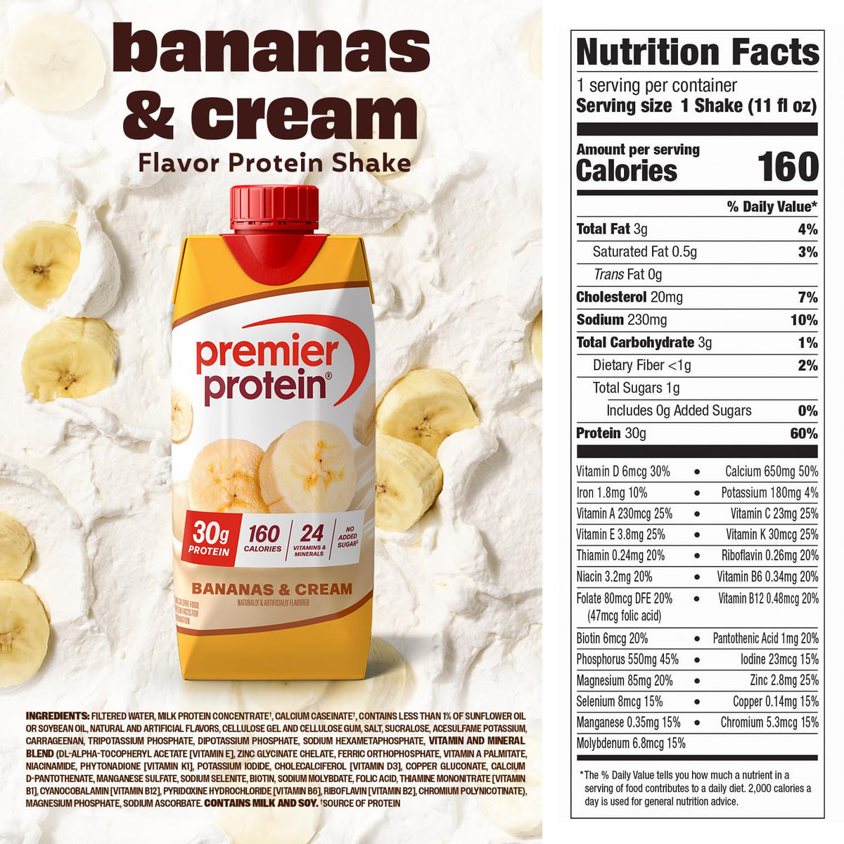 Premier Protein Shake 30g Protein, 1g Sugar, 24 Vitamins & Minerals