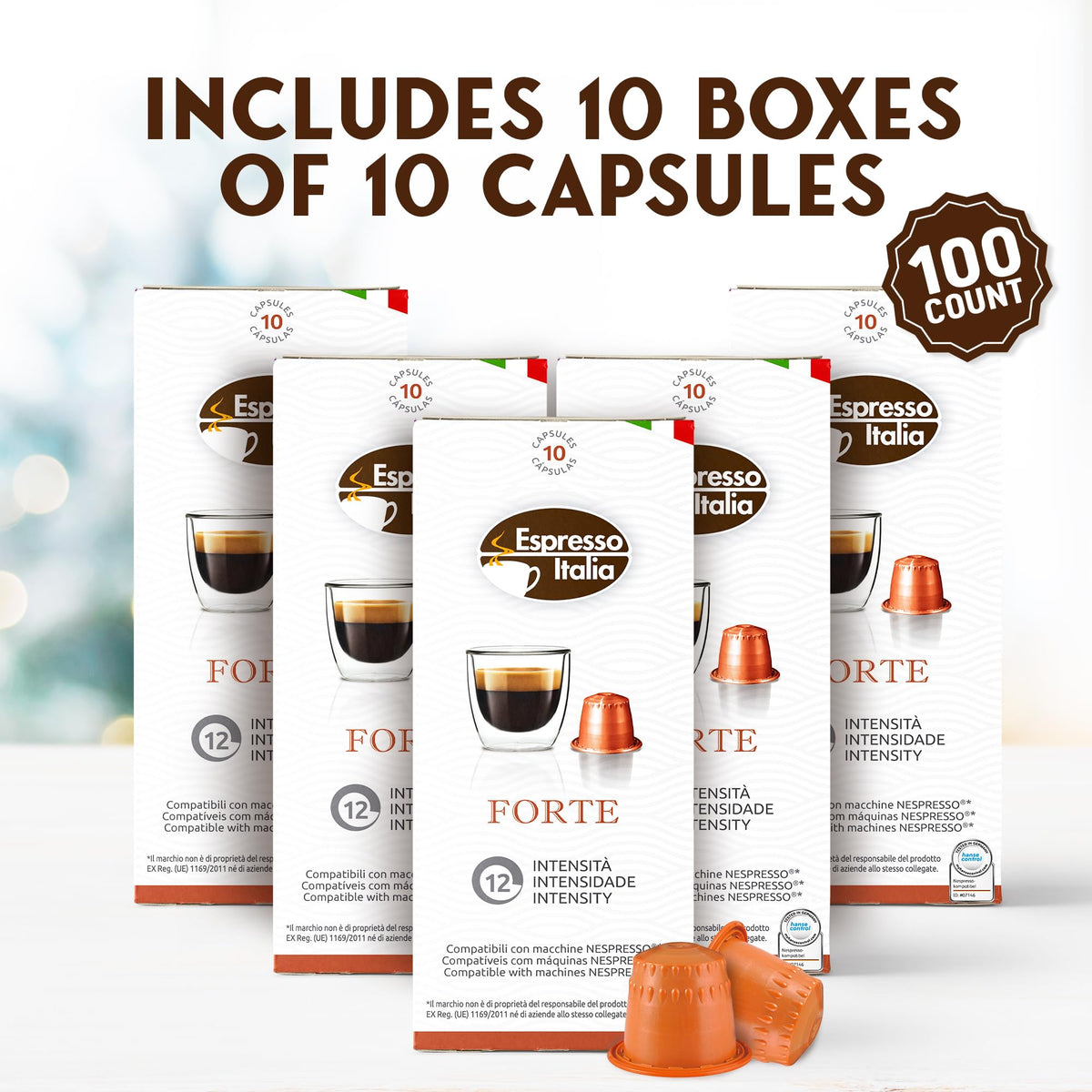 Espresso Italia Italian Coffee Pods compatible with Nespresso Original Line Machines, BPA-Free Capsules Made in Italy