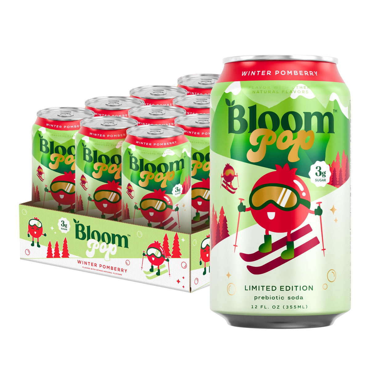 Bloom Pop Sparkling Prebiotic Soda Variety Pack