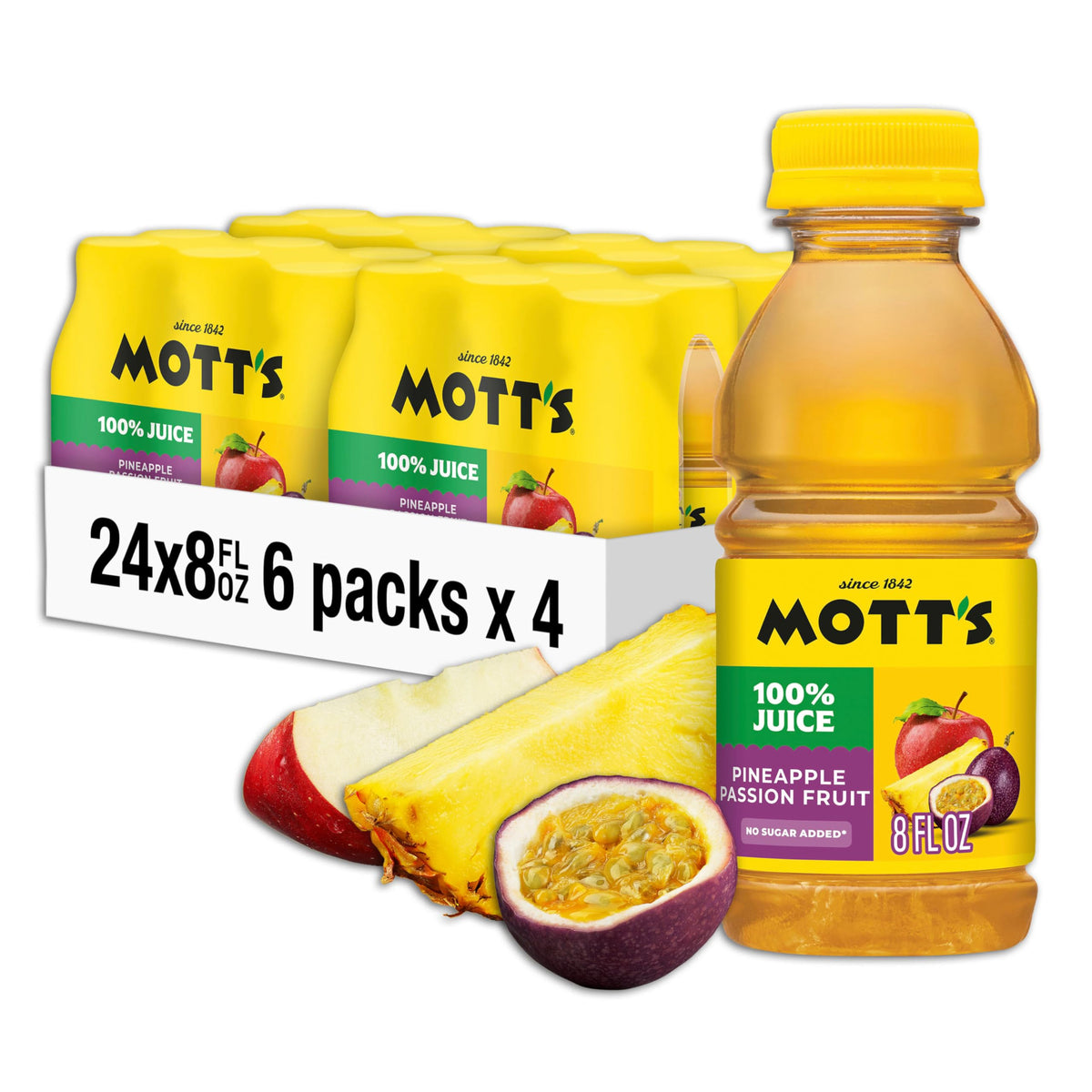 Mott’s Pineapple Passion Fruit 100% Juice Blend, 24 Pack