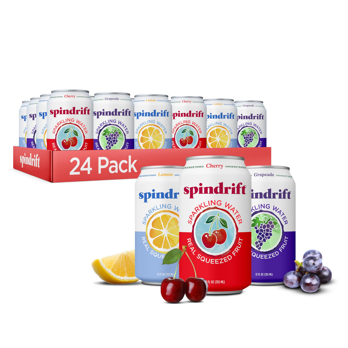 Spindrift Sparkling Water Variety Pack with Real Fruit