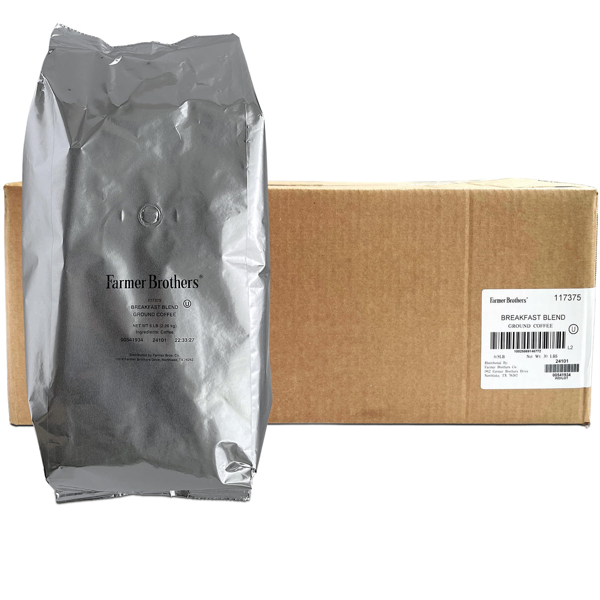 Farmer Brothers Breakfast Blend Ground Coffee, 5 lb Bag