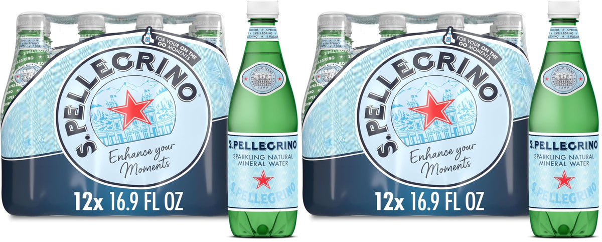 S.Pellegrino Sparkling Natural Mineral Water 16.9 oz, 12 Pack