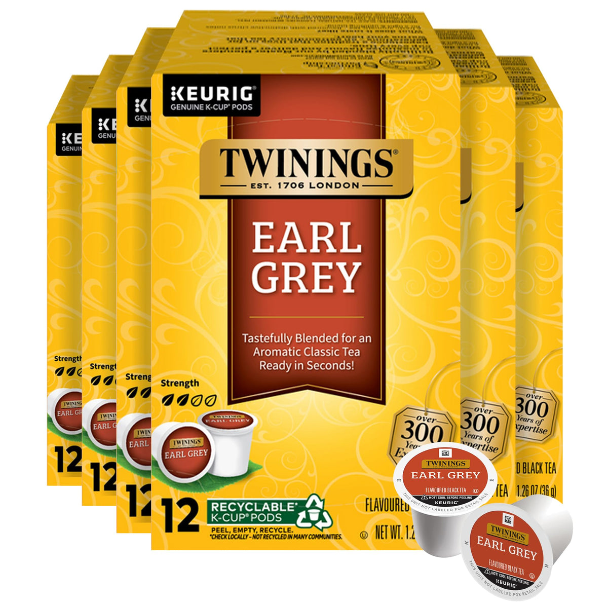 Twinings Chocolate Chai Latte Tea K-Cup Pods for Keurig, 22 Count (Pack of 1), Velvety Smooth Cocoa with Real Spiced Tea, Caffeinated, Enjoy Hot or Iced
