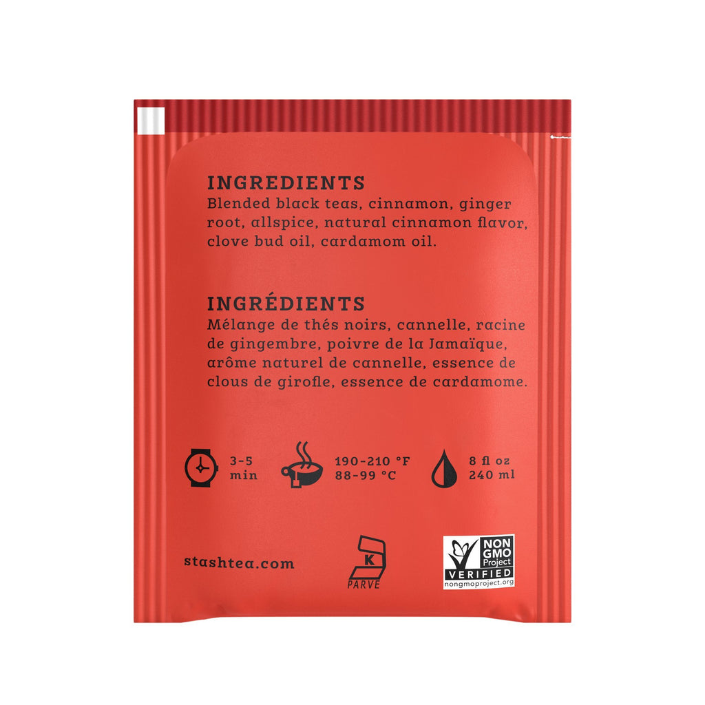 STASH Chai Spice Black Tea, 100 Bags Bulk Pack, Caffeinated
