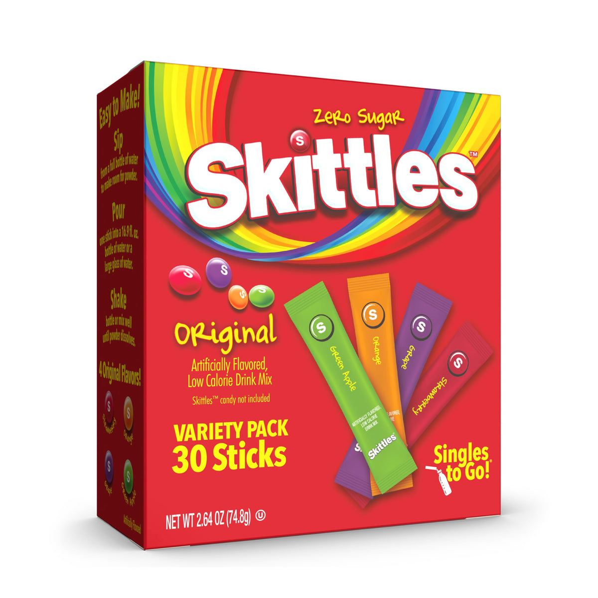 Skittles Singles To Go Powdered Drink Mix Packets