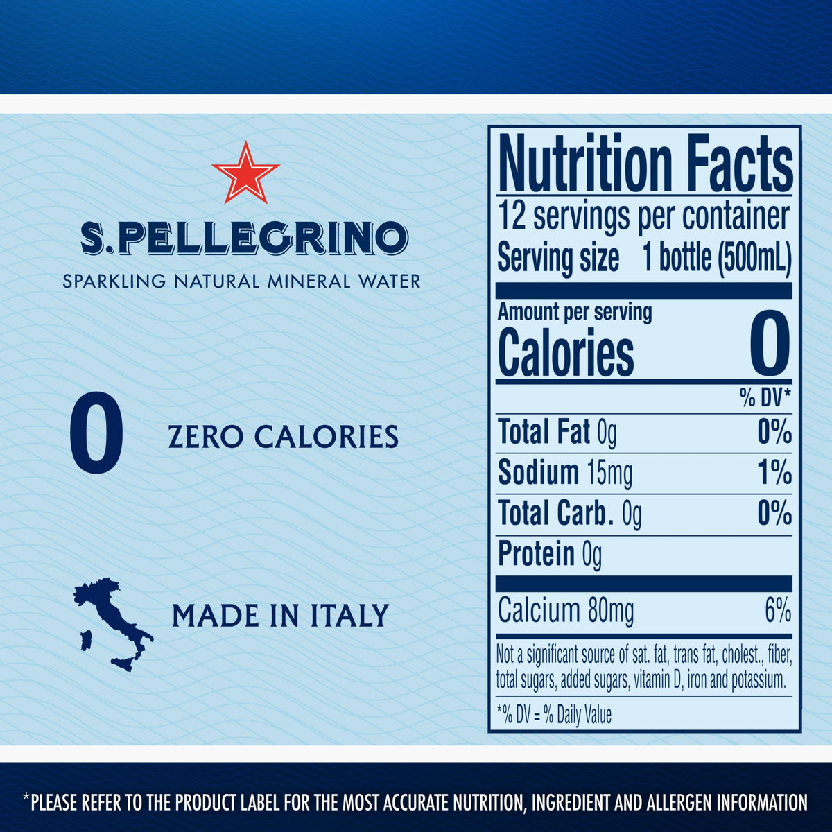 S.Pellegrino Sparkling Natural Mineral Water 16.9 oz, 12 Pack