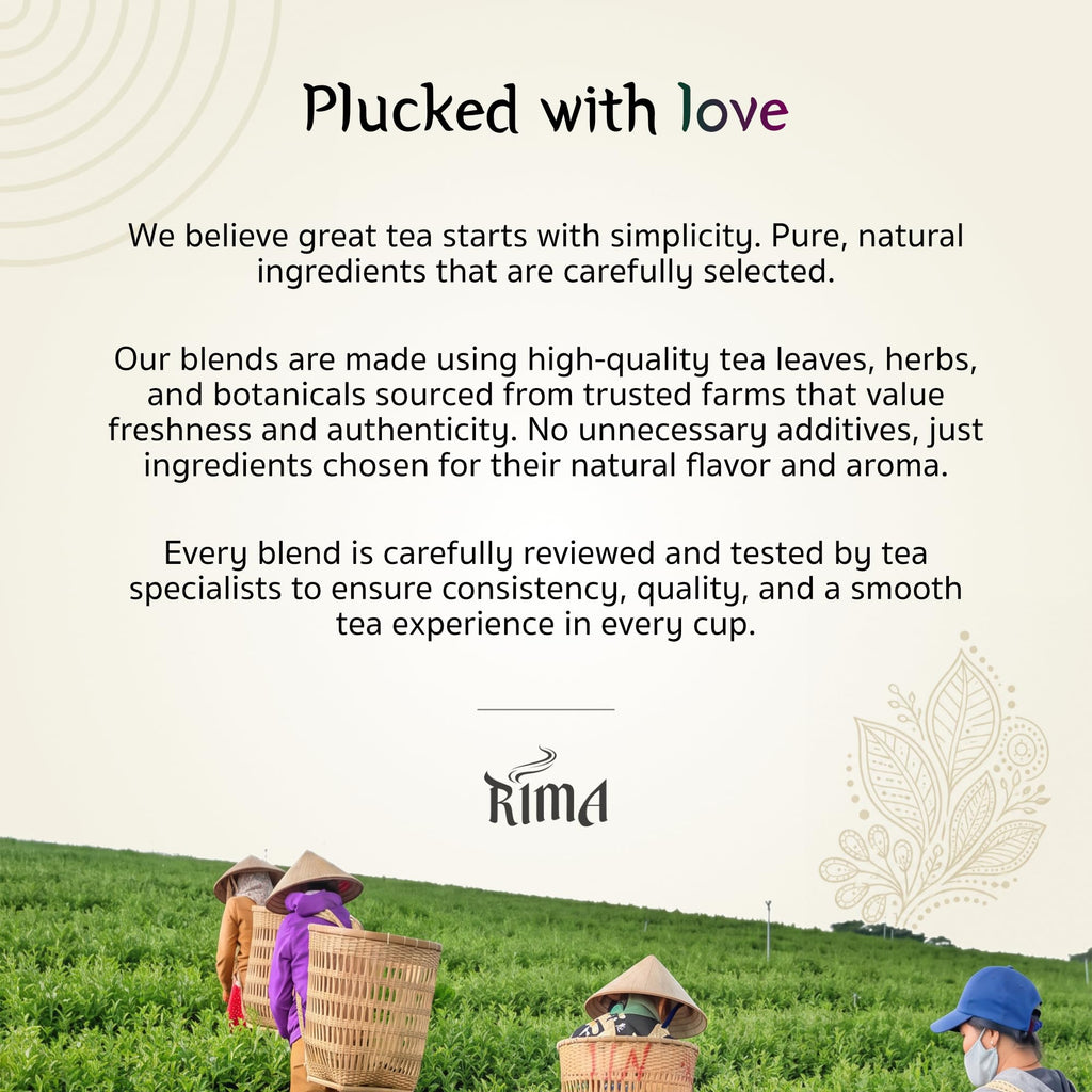 RIMA Organic Loose Leaf Tea, 100% Premium Natural Unsweetened Whole Leaves Tea for Weight Loss, Authentic & Smooth Flavor Aromatic Blend for Hot or Iced Brew