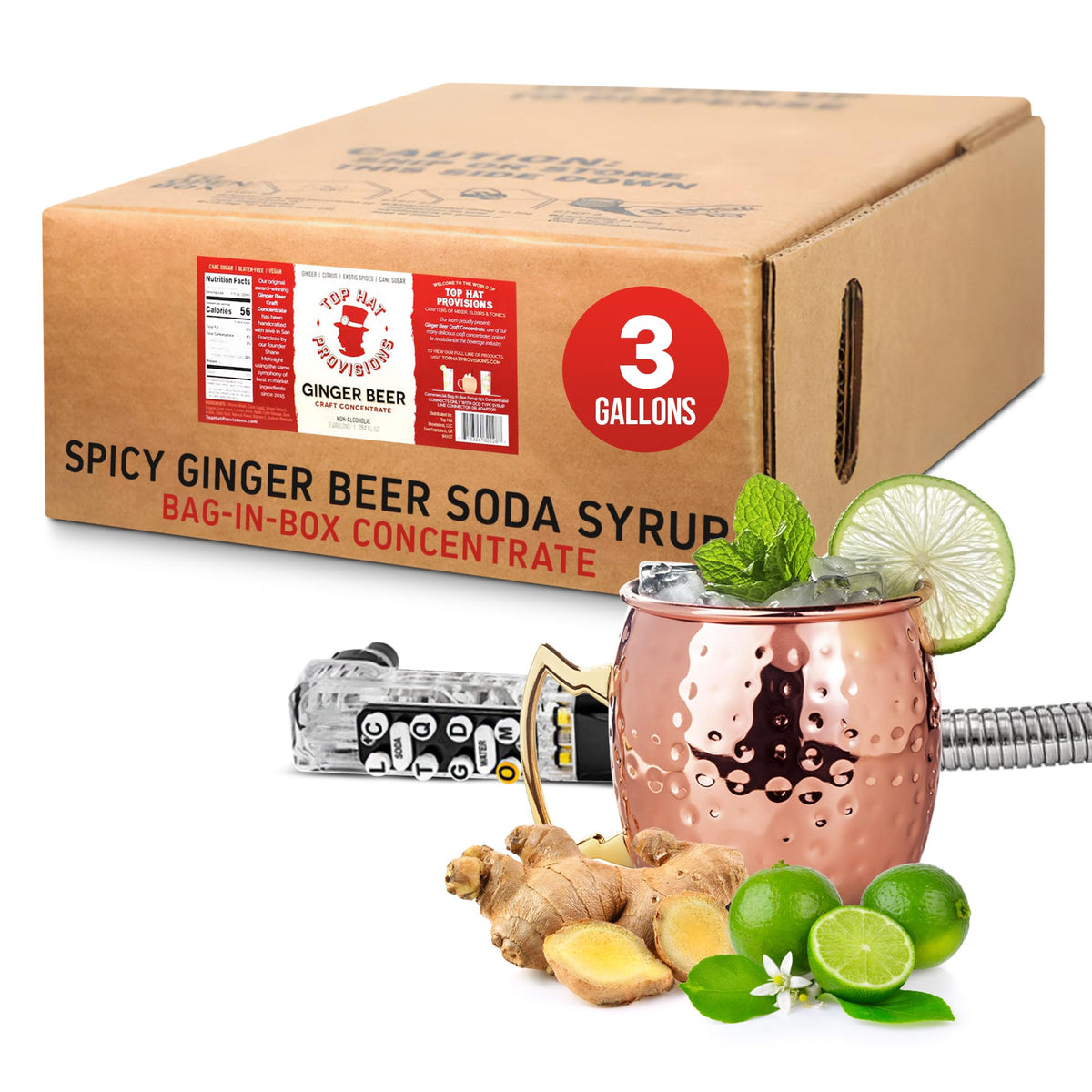 Top Hat 5X Concentrate Soda Syrup 3-Gallon Bag-in-Box