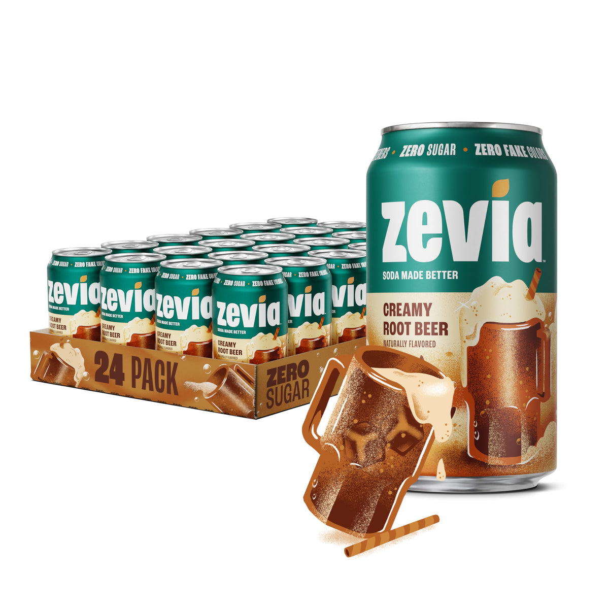Zevia Zero Calorie Vanilla Cola Soda with Natural Flavors