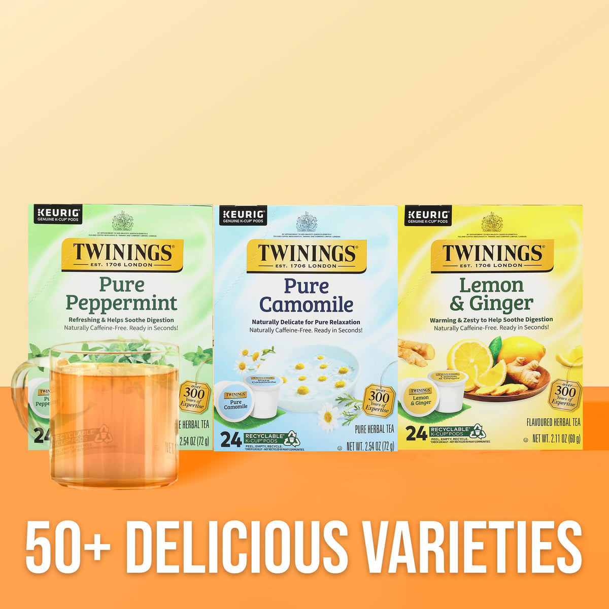 Twinings Chocolate Chai Latte Tea K-Cup Pods for Keurig, 22 Count (Pack of 1), Velvety Smooth Cocoa with Real Spiced Tea, Caffeinated, Enjoy Hot or Iced