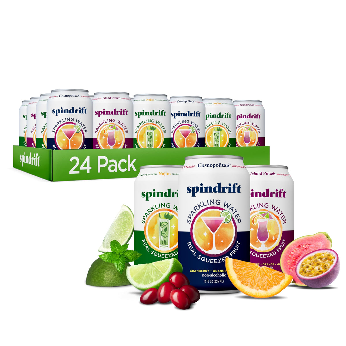 Spindrift Sparkling Water Variety Pack with Real Fruit