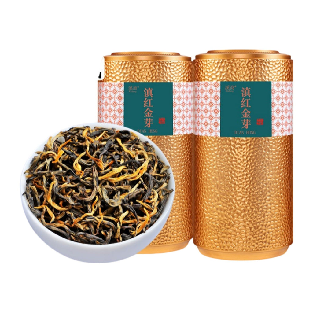 溪商2025新茶金毫满披古树滇红茶 Loose Leaf black Tea 叶蜜香 Chinese gongfu Tea