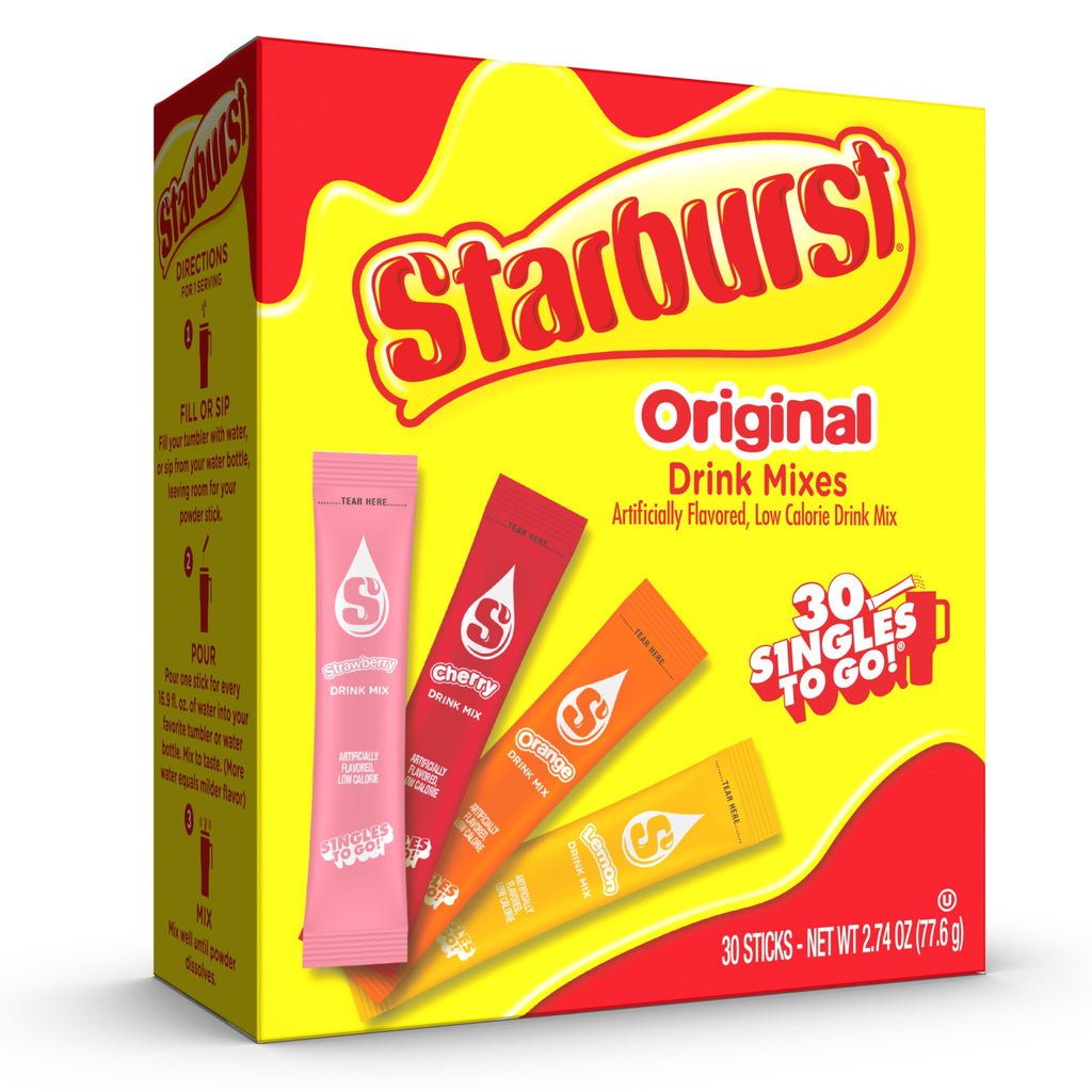 Starburst Singles To Go Powdered Drink Mix, All Pink Strawberry, 12 Boxes with 6 Packets Each - 72 Total Servings, Sugar-Free Drink Powder, Just Add Water
