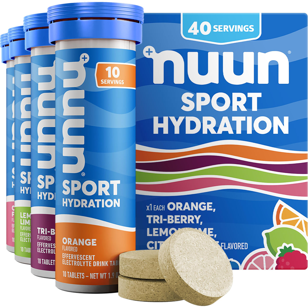 Nuun Sport Electrolyte Tablets with Magnesium, Calcium, Potassium, Chloride & Sodium, Gluten Free & Vegan
